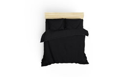 L'essentiel linge de maison Juego de Fundas para Edredón de Satén de Algodón Doble - Antracita